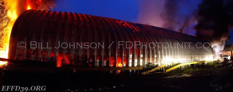 East Fishkill - Members respond early morning fire at Royal Carting where they encountered the a garage filled with garbage and recycle trucks that where well involved multiple largecaliber hand lines where stretched to stop the spread of fire to exposures.  