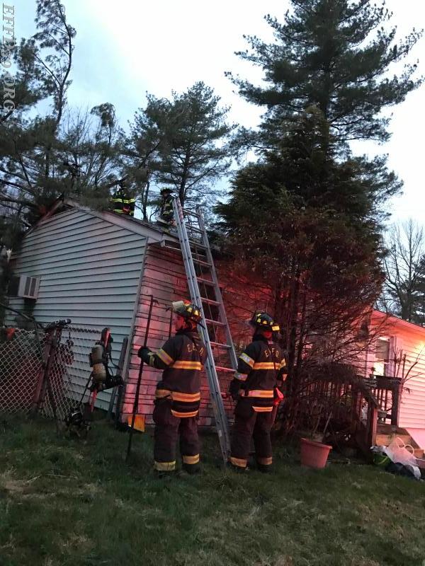 4/16/2017 EFFD Called out to a tree that fell onto a house during storm FF worked to make the house safe for the home owner. 